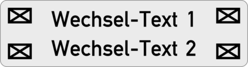 Gravurschild 55x15x1,5 mm ,Ecken R2 mm, Alu silber, 2-zeilig, Aussparungen