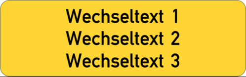 Gravurschild 80x25x1,5mm, Kunststoff gelb, 3-zeilig, selbstklebend