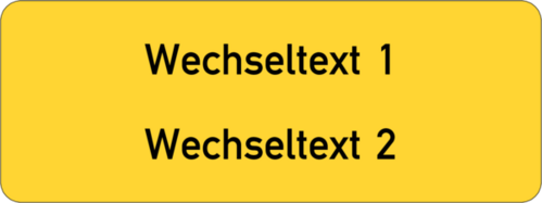 Gravurschild 80x30x1,5mm, Kunststoff gelb, 2-zeilig, selbstklebend