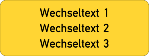 Gravurschild 80x30x1,5mm, Kunststoff gelb, 3-zeilig, selbstklebend