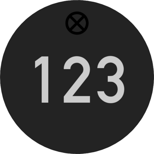 Werkzeugmarke Ø 30 mm Aluminium schwarz mit Zifferngravur