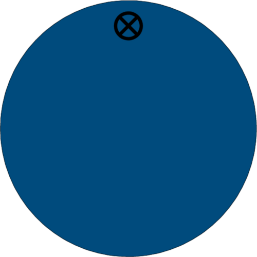 Werkzeugmarken Ø 40 mm Aluminium blau matt blanko