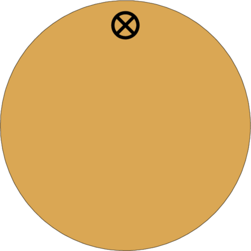 Werkzeugmarke Ø 40 mm Aluminium gold matt blanko