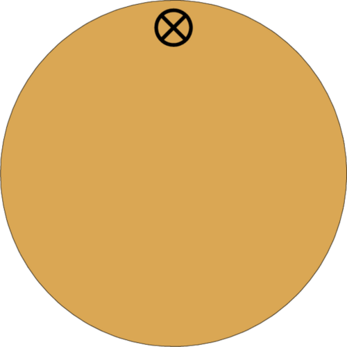 Werkzeugmarke Ø 50 mm Aluminium gold matt blanko