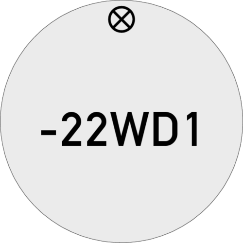 Werkzeugmarke Ø 50 mm Aluminium silber matt mit Textgravur