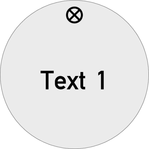 Werkzeugmarke Ø 40 mm Aluminium silber matt mit Textgravur