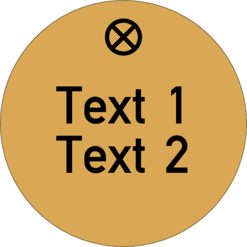 Werkzeugmarke Ø 30 mm Aluminium gold matt mit Textgravur