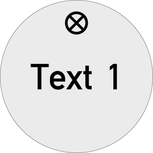 Werkzeugmarke Ø 30 mm Aluminium silber matt mit Textgravur