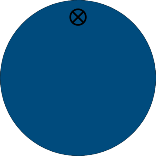 Werkzeugmarke Ø 50 mm Aluminium blau matt blanko