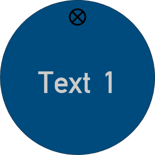 Werkzeugmarke Ø 50 mm Aluminium blau matt mit Textgravur