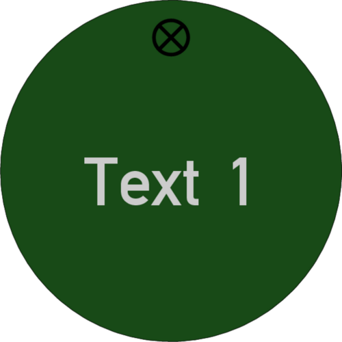 Werkzeugmarke Ø 50 mm Aluminium grün matt mit Textgravur