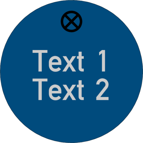 Werkzeugmarke Ø 30 mm Aluminium blau matt mit Textgravur