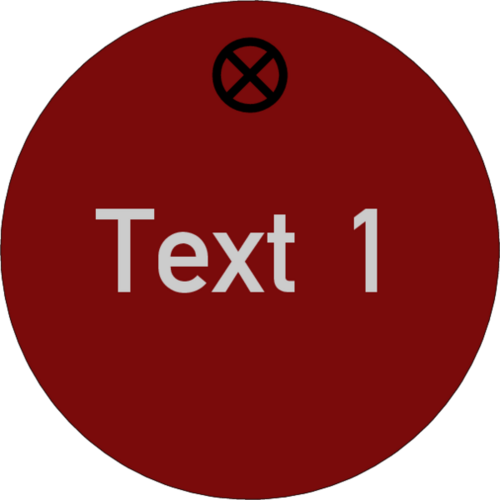 Werkzeugmarke Ø 30 mm Aluminium rot matt mit Textgravur