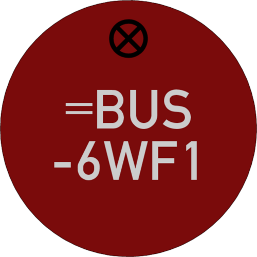 Werkzeugmarke Ø 30 mm Aluminium rot matt mit Textgravur 2-zeilig