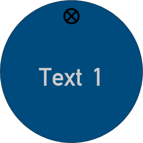 Werkzeugmarke Ø 40 mm Aluminium blau matt mit Textgravur