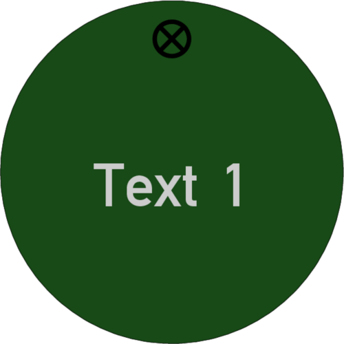 Werkzeugmarke Ø 40 mm Aluminium grün matt mit Textgravur