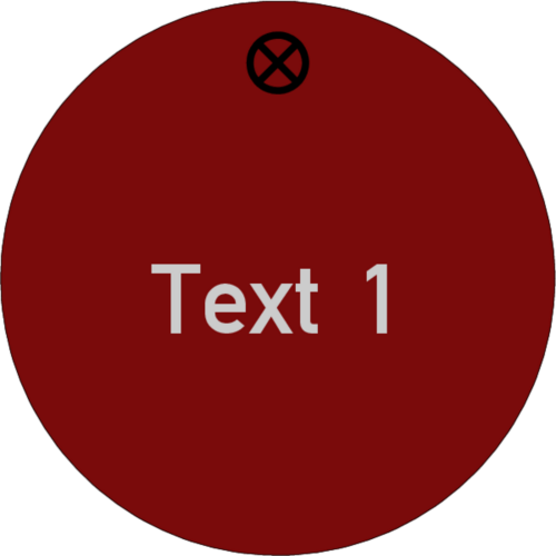 Werkzeugmarke Ø 40 mm Aluminium rot matt mit Textgravur