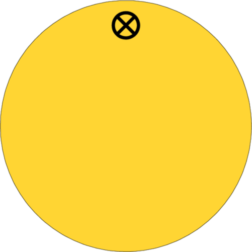 Werkzeugmarke Ø 40 mm Kunststoff gelb blanko