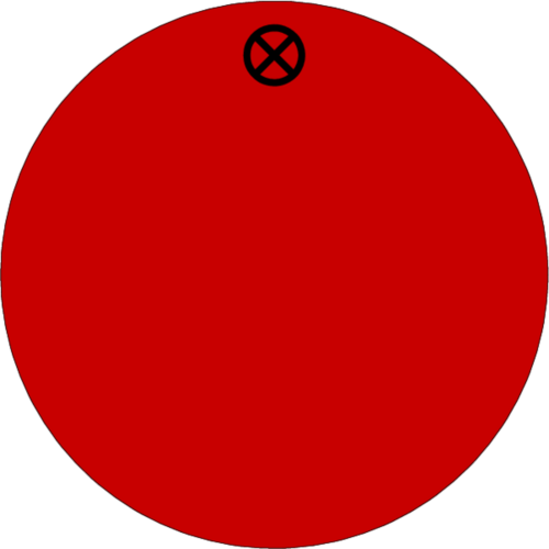 Werkzeugmarke Ø 40 mm Kunststoff rot blanko