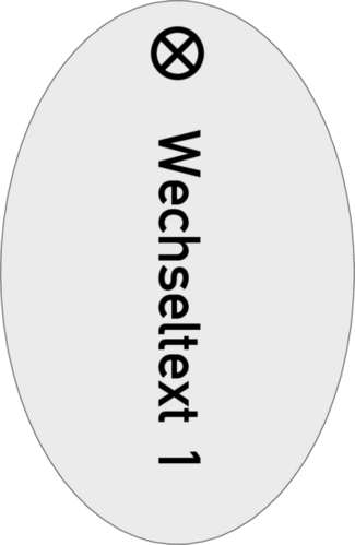 Werkzeugmarke Oval Aluminium silber matt mit Textgravur 1-zeilig