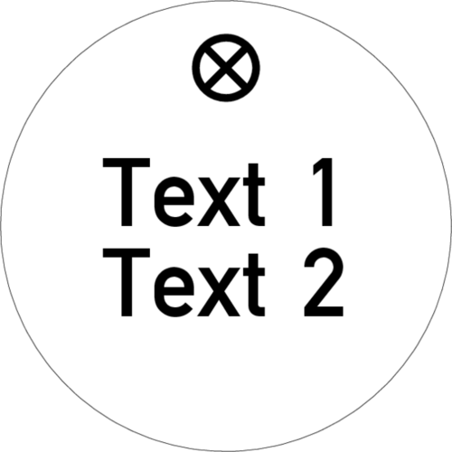 Werkzeugmarke Ø 30 mm Kunststoff weiß mit Textgravur 2-zeilig