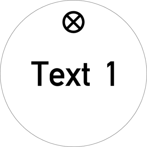 Werkzeugmarke Ø 30 mm Kunststoff weiß mit Textgravur