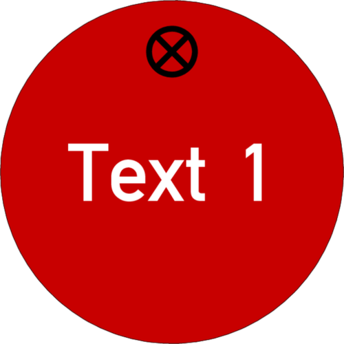 Werkzeugmarke Ø 30 mm Kunststoff rot mit Textgravur