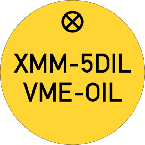 Werkzeugmarke Ø 30 mm Kunststoff gelb mit Textgravur 2-zeilig