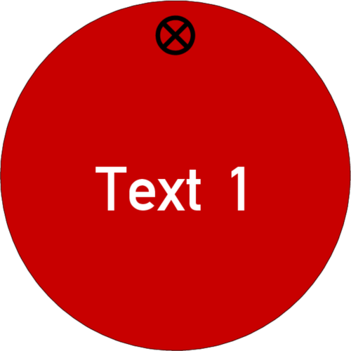 Werkzeugmarke Ø 40 mm Kunststoff rot mit Textgravur