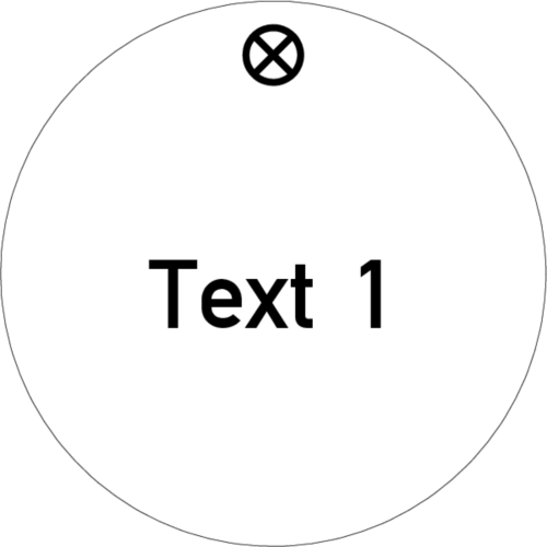 Werkzeugmarke Ø 40 mm Kunststoff weiß mit Textgravur