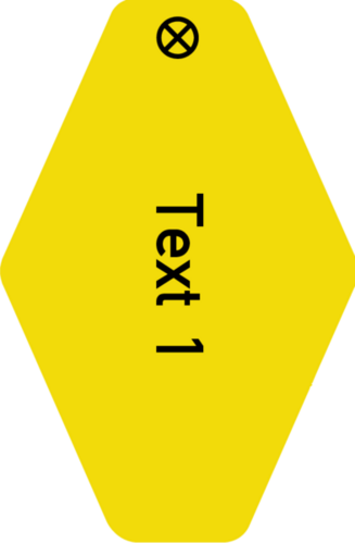 Werkzeugmarke Raute Kunststoff gelb mit Textgravur