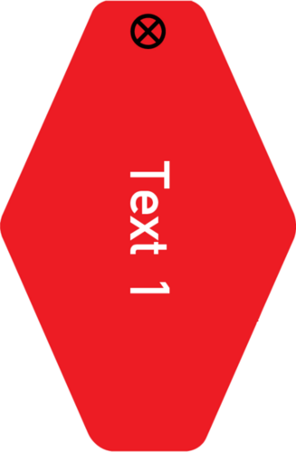 Werkzeugmarke Raute Kunststoff rot mit Textgravur