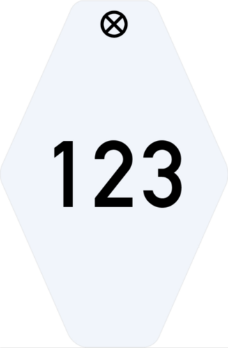 Werkzeugmarke Raute Kunststoff weiß mit Zifferngravur